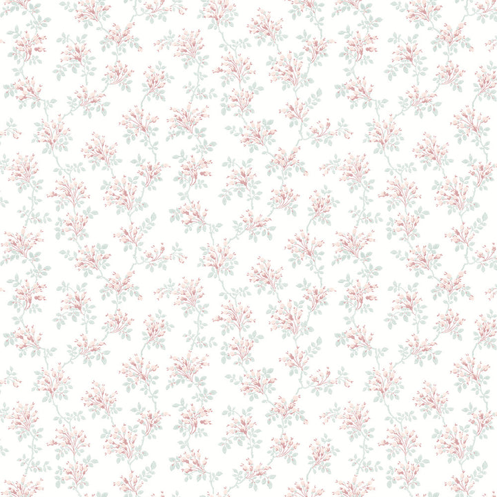 Sofiane Blush Botanical Trail Wallpaper by Chesapeake Delphine Covers about 56.4 square feet 20.5-in by 33-ft long roll Prepasted 20.5 - Fabric Carolina -