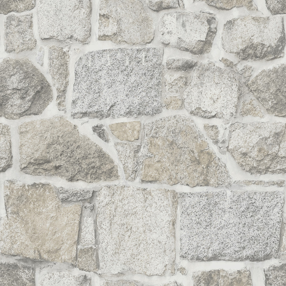 Axelle Light Grey Stone Wallpaper by Chesapeake Delphine Covers about 56.4 square feet 20.5-in by 33-ft long roll Prepasted 20.5 - Fabric Carolina -