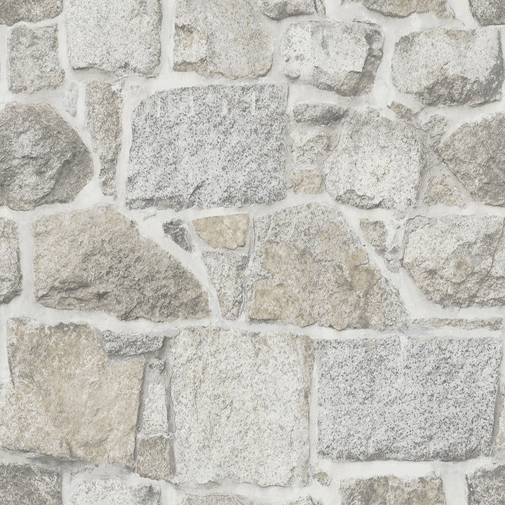 Axelle Light Grey Stone Wallpaper by Chesapeake Delphine Covers about 56.4 square feet 20.5-in by 33-ft long roll Prepasted 20.5 - Fabric Carolina -