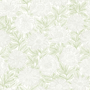 Faustin Green Floral Wallpaper by Chesapeake