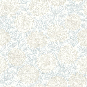 Faustin Neutral Floral Wallpaper by Chesapeake