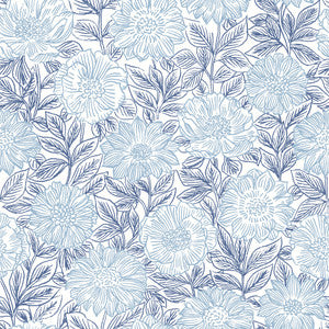 Faustin Navy Floral Wallpaper by Chesapeake