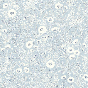 Agathon Light Blue Floral Wallpaper by Chesapeake
