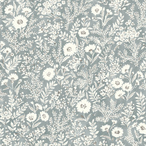Agathon Blue Floral Wallpaper by Chesapeake