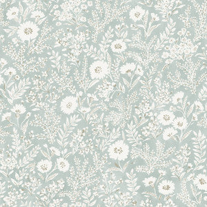 Agathon Seafoam Floral Wallpaper by Chesapeake