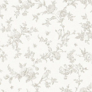 Nightingale Taupe Floral Trail Wallpaper by Chesapeake