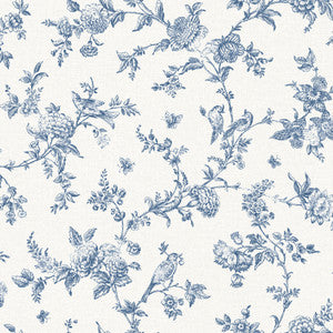 Nightingale Navy Floral Trail Wallpaper by Chesapeake