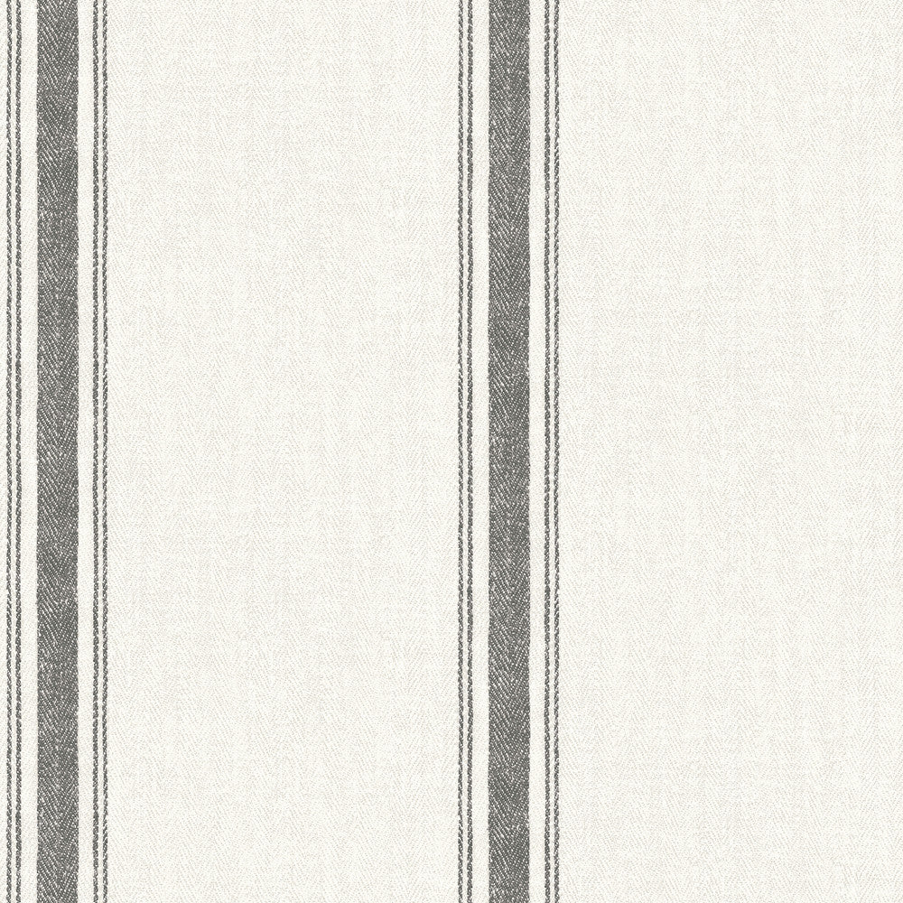 Linette Black Fabric Stripe Wallpaper by Chesapeake Delphine Covers about 56.4 square feet 20.5-in by 33-ft long roll Prepasted 20.5 - Fabric Carolina -
