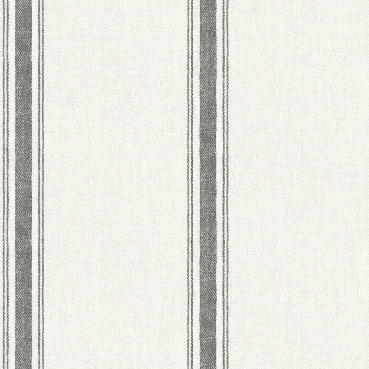 Linette Black Fabric Stripe Wallpaper by Chesapeake Delphine Covers about 56.4 square feet 20.5-in by 33-ft long roll Prepasted 20.5 - Fabric Carolina -
