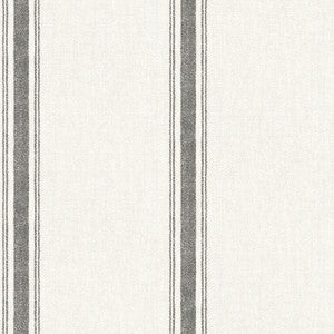 Linette Black Fabric Stripe Wallpaper by Chesapeake