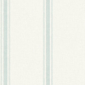 Linette Seafoam Fabric Stripe Wallpaper by Chesapeake