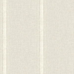 Linette Beige Fabric Stripe Wallpaper by Chesapeake