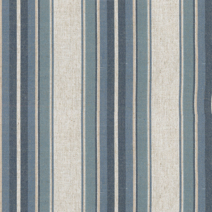 Yucatan Stripe Blue Jean 407331 by PKL Studio Fabric PKL STUDIO OCT'18 80% Polyester 20% Linen CHINA Wyzenbeek 51,000 Horizontal: 6.75" and Vertical: 0.00" 54" - Fabric Carolina -