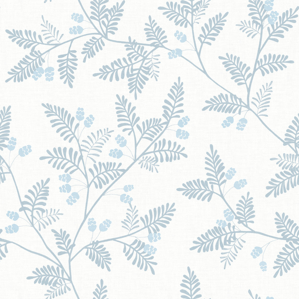 Ardell Light Blue Botanical Wallpaper by A-Street Prints Georgia Covers about 56.4 square feet 20.5-in by 33-ft long roll Unpasted 20.9 - Fabric Carolina -