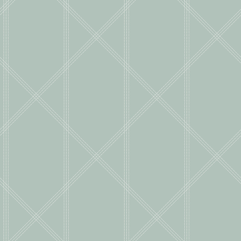 Walcott Seafoam Stitched Trellis Wallpaper by A-Street Prints Georgia Covers about 56.4 square feet 20.5-in by 33-ft long roll Unpasted 20.9 - Fabric Carolina -