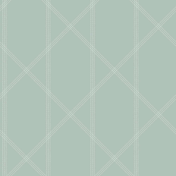 Walcott Seafoam Stitched Trellis Wallpaper by A-Street Prints Georgia Covers about 56.4 square feet 20.5-in by 33-ft long roll Unpasted 20.9 - Fabric Carolina -