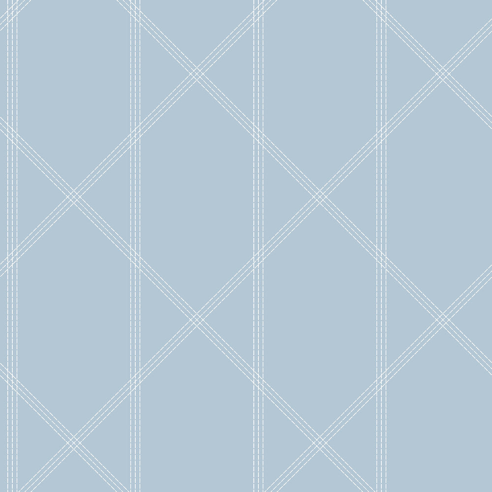 Walcott Light Blue Stitched Trellis Wallpaper by A-Street Prints Georgia Covers about 56.4 square feet 20.5-in by 33-ft long roll Unpasted 20.9 - Fabric Carolina -