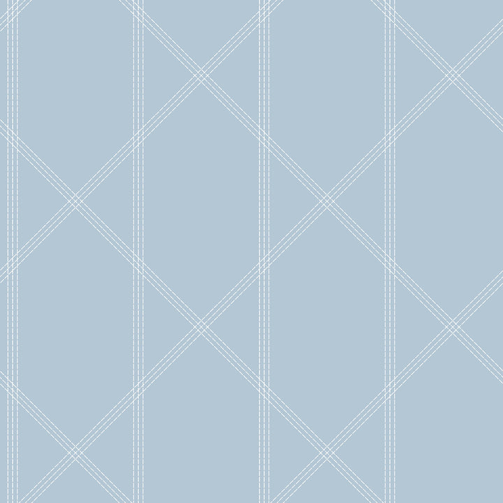 Walcott Light Blue Stitched Trellis Wallpaper by A-Street Prints Georgia Covers about 56.4 square feet 20.5-in by 33-ft long roll Unpasted 20.9 - Fabric Carolina -