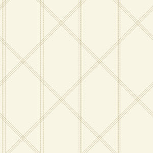Walcott Cream Stitched Trellis Wallpaper by A-Street Prints