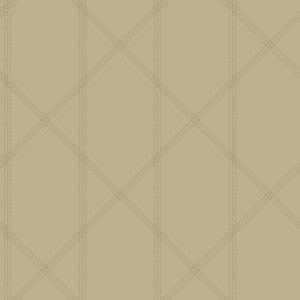 Walcott Taupe Stitched Trellis Wallpaper by A-Street Prints