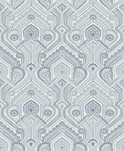 Fernback Blue Ornate Botanical Wallpaper by A-Street Prints