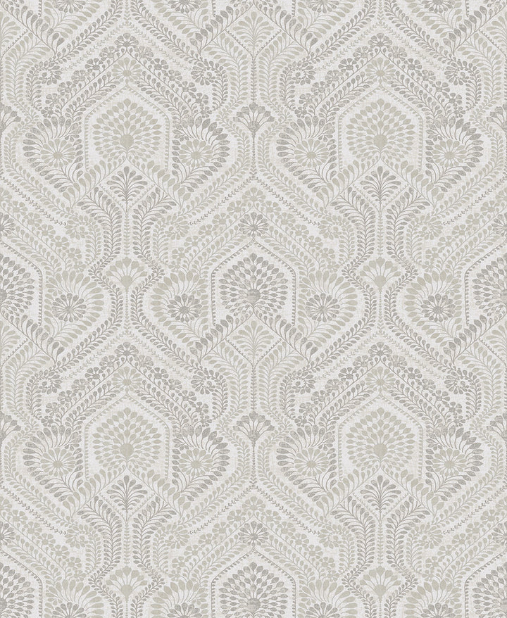Fernback Grey Ornate Botanical Wallpaper by A-Street Prints Georgia Covers about 56.4 square feet 20.5-in by 33-ft long roll Unpasted 12.6 - Fabric Carolina -