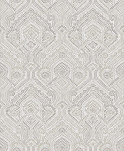 Fernback Grey Ornate Botanical Wallpaper by A-Street Prints