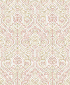 Fernback Pink Ornate Botanical Wallpaper by A-Street Prints