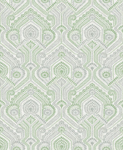 Fernback Green Ornate Botanical Wallpaper by A-Street Prints