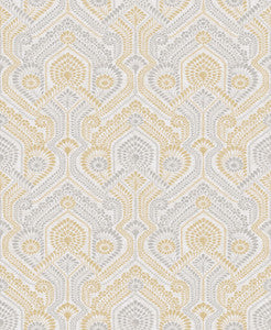 Fernback Yellow Ornate Botanical Wallpaper by A-Street Prints