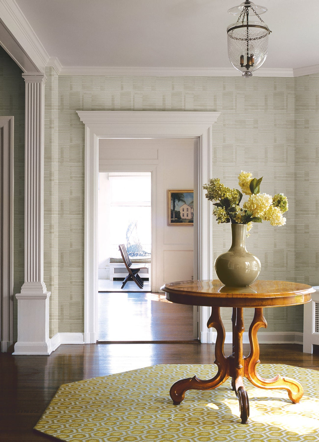 Callaway Beige Woven Stripes Wallpaper by A-Street Prints Designer