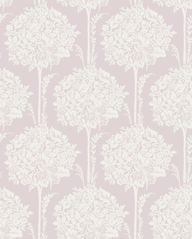 Zaria Lavender Topiary Wallpaper by A-Street Prints Georgia Covers about 56.4 square feet 20.5-in by 33-ft long roll Unpasted 12.6 - Fabric Carolina -