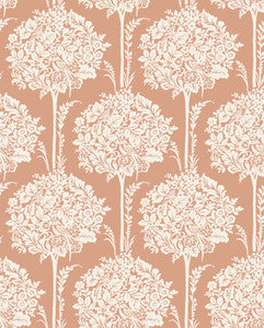 Zaria Apricot Topiary Wallpaper by A-Street Prints