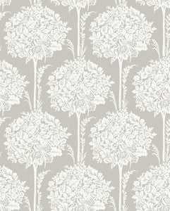 Zaria Grey Topiary Wallpaper by A-Street Prints