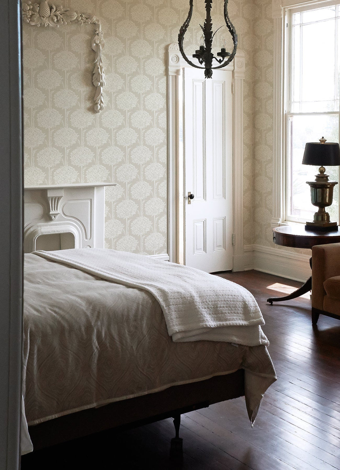 Zaria Taupe Topiary Wallpaper by A-Street Prints Designer