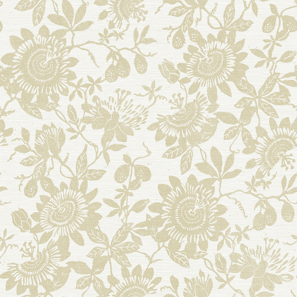 Helen Gold Floral Trail Wallpaper by A-Street Prints Georgia Covers about 56.4 square feet 20.5-in by 33-ft long roll Unpasted 20.9 - Fabric Carolina -