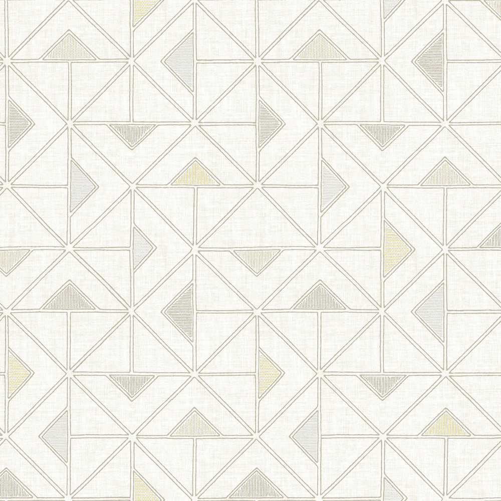 Jekyl Beige Triangles Wallpaper by A-Street Prints Georgia Covers about 56.4 square feet 20.5-in by 33-ft long roll Unpasted 20.9 - Fabric Carolina -