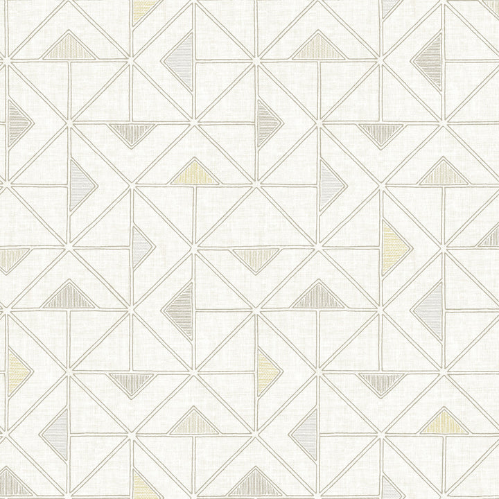 Jekyl Beige Triangles Wallpaper by A-Street Prints Georgia Covers about 56.4 square feet 20.5-in by 33-ft long roll Unpasted 20.9 - Fabric Carolina -