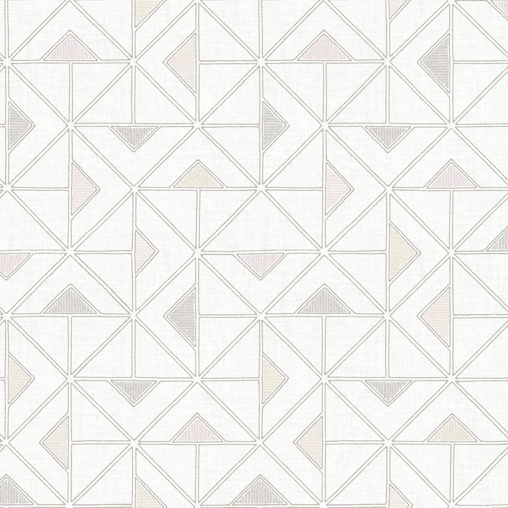 Jekyl Neutral Triangles Wallpaper by A-Street Prints Georgia Covers about 56.4 square feet 20.5-in by 33-ft long roll Unpasted 20.9 - Fabric Carolina -
