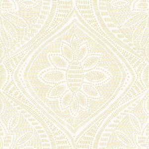 Scout Light Yellow Floral Ogee Wallpaper by A-Street Prints