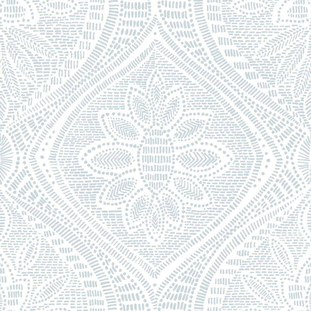 Scout Light Blue Floral Ogee Wallpaper by A-Street Prints Georgia Covers about 56.4 square feet 20.5-in by 33-ft long roll Unpasted 10.4 - Fabric Carolina -