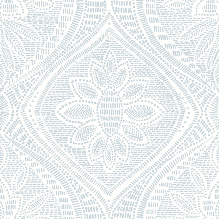 Scout Light Blue Floral Ogee Wallpaper by A-Street Prints Georgia Covers about 56.4 square feet 20.5-in by 33-ft long roll Unpasted 10.4 - Fabric Carolina -