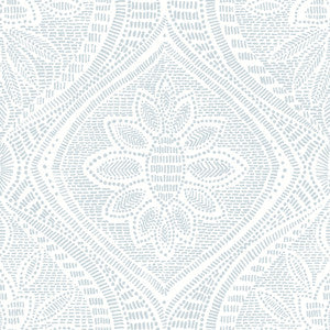 Scout Light Blue Floral Ogee Wallpaper by A-Street Prints
