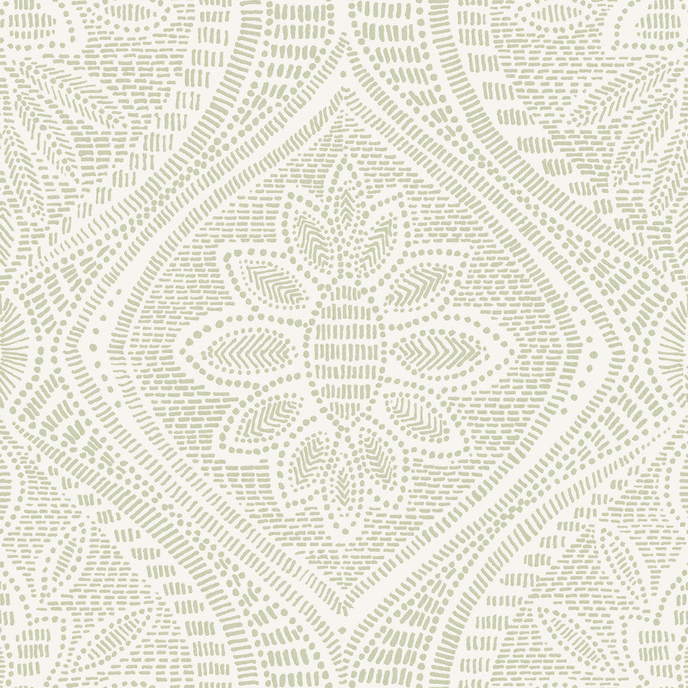 Scout Moss Floral Ogee Wallpaper by A-Street Prints Georgia Covers about 56.4 square feet 20.5-in by 33-ft long roll Unpasted 10.4 - Fabric Carolina -