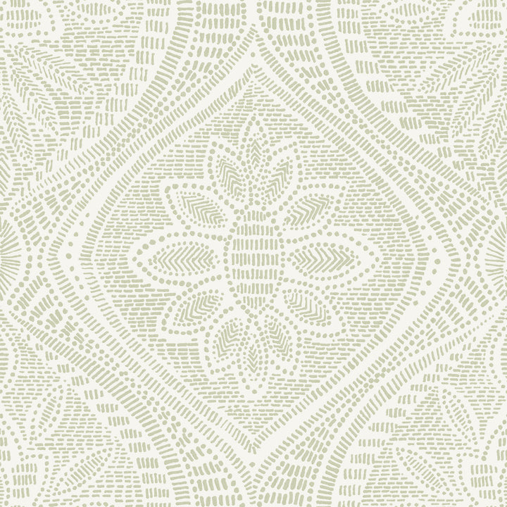 Scout Moss Floral Ogee Wallpaper by A-Street Prints Georgia Covers about 56.4 square feet 20.5-in by 33-ft long roll Unpasted 10.4 - Fabric Carolina -