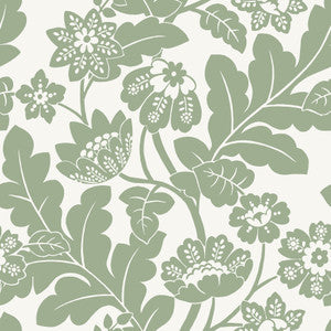 Augusta Seafoam Flock Damask Wallpaper by A-Street Prints