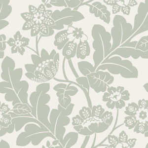 Augusta Silver Flock Damask Wallpaper by A-Street Prints