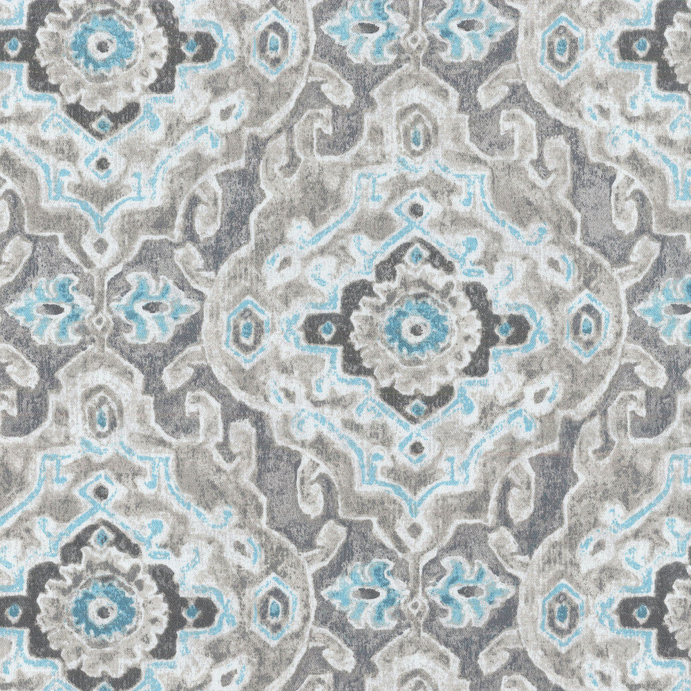 Od Stamped Damask Stone 407760 by PKL Studio Fabric OUTDOOR DEC '18 100% SPUN Polyester PAKISTAN Horizontal: 6.75" and Vertical: 12.60" 54" - Fabric Carolina -