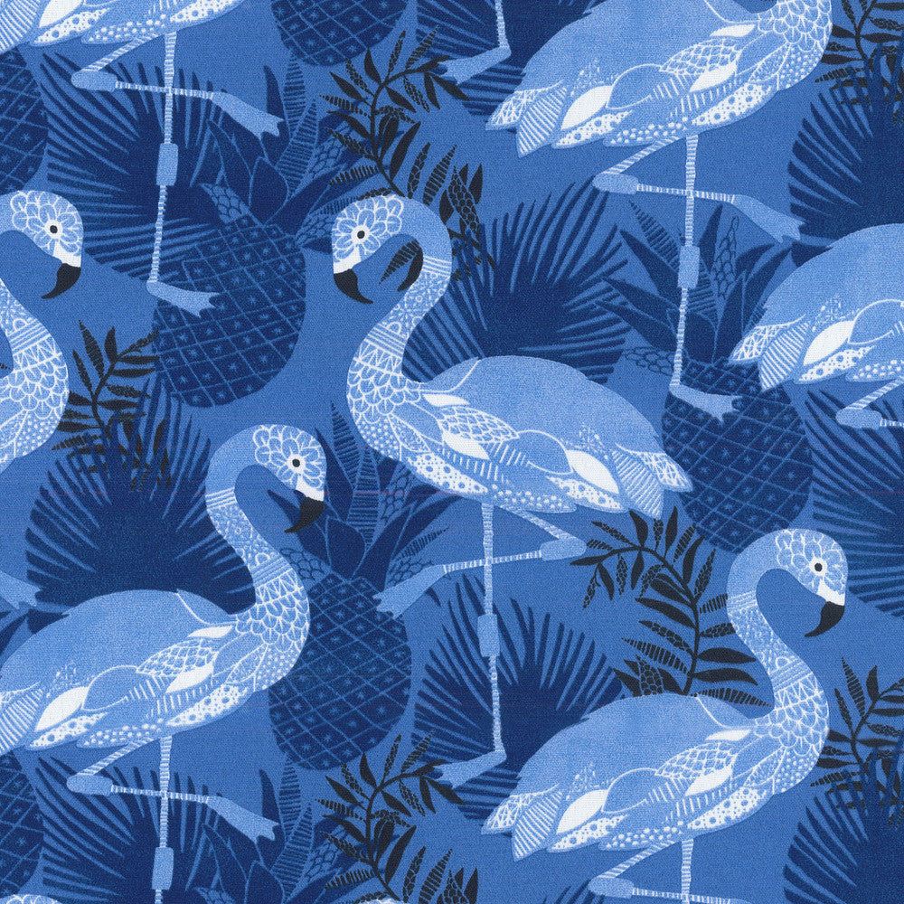 Od Tiki Dance Navy 407801 by PKL Studio Fabric OUTDOOR DEC '18 100% Spun Polyester PAKISTAN Horizontal: 13.50" and Vertical: 12.60" 54" - Fabric Carolina -