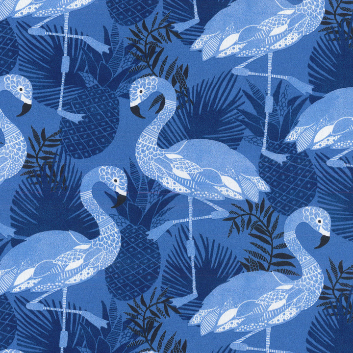 Tiki Dance Navy 407801 by PKL Studio Outdoor Fabric - 100% Spun Polyester Pakistan 51000 Horizontal: 12.6 and Vertical: 13.5 54 - Fabric Carolina -